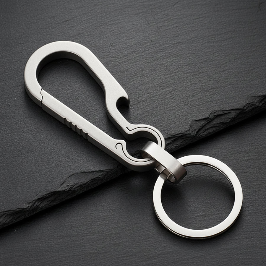 EDC Carabiner Keychain Quick Release Bottle Opener - Titanium Alloy